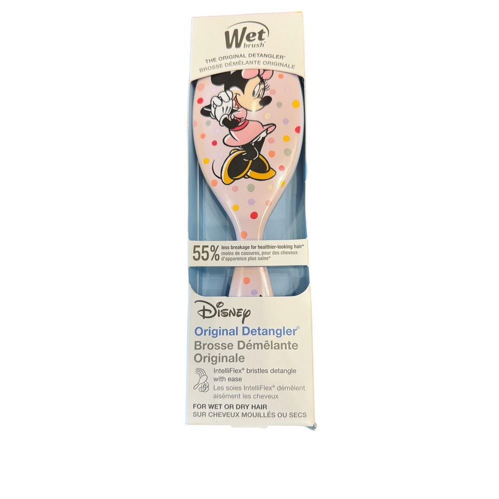 Wet Brush Disney Minnie Mouse Original Detangler Pink Polka Dot Hair Brush NEW